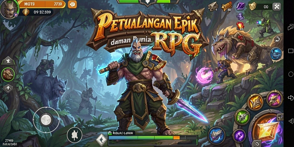 Screenshot utama 2739 menampilkan pertempuran epik dalam dunia RPG.