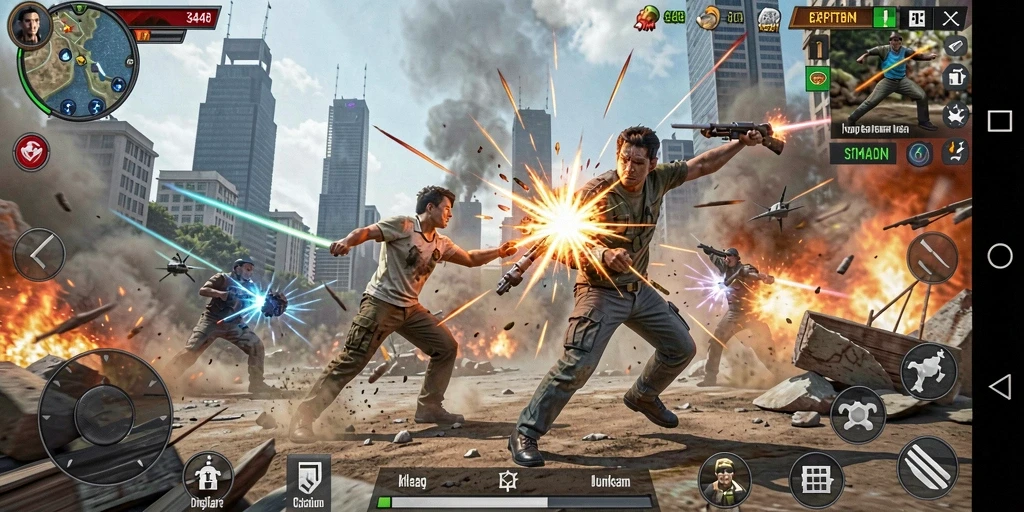 Tampilan gameplay Action yang mendebarkan dan intens.