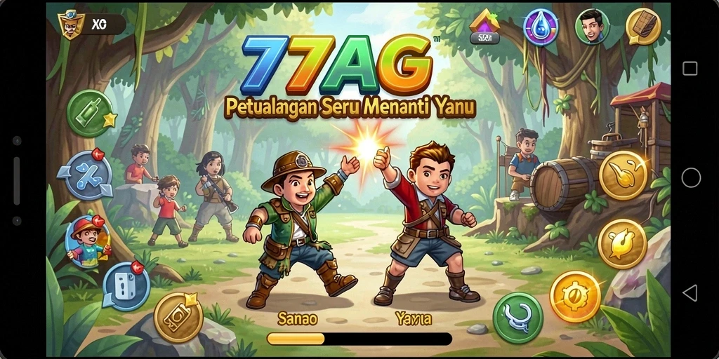 Tangkapan layar gameplay menampilkan petualangan seru dalam 77AG.