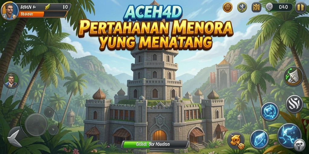 Gambaran gameplay strategis dalam ACEH4D Tower Defense.
