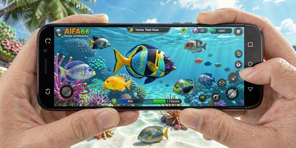 Tampilan gameplay AIFA66 yang penuh aksi di dalam laut.