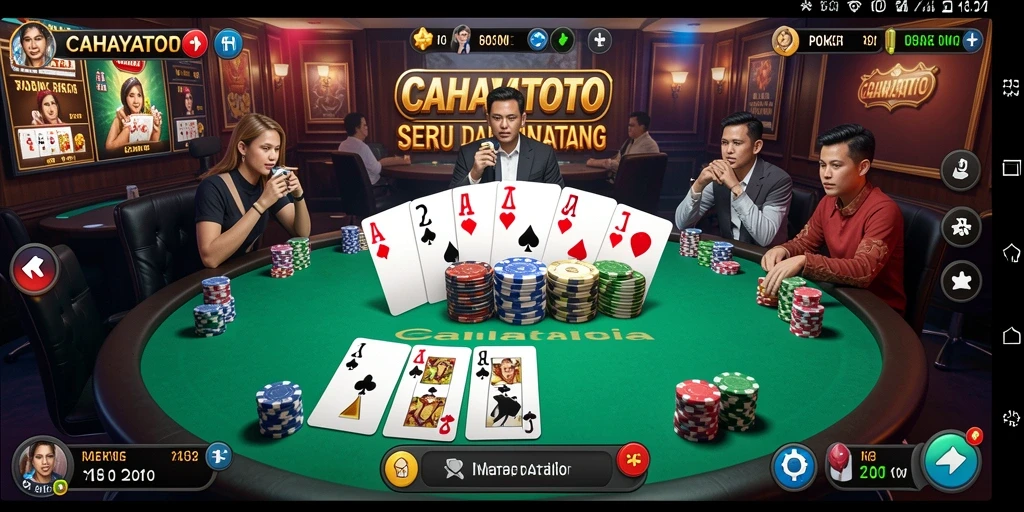 Tampilan gameplay seru di CAHAYATOTO dengan poker yang menantang.