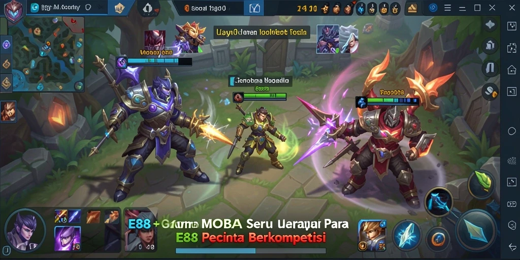 Tampilan gameplay seru di arena E88 yang menegangkan.