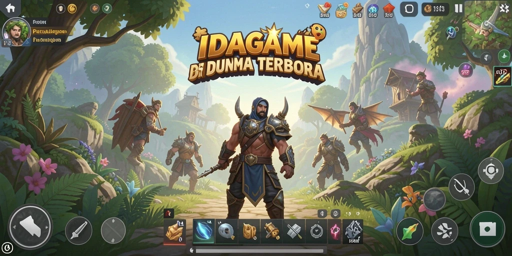 Screenshot gameplay IDAGAME menampilkan petualangan epik di dunia terbuka yang luas.