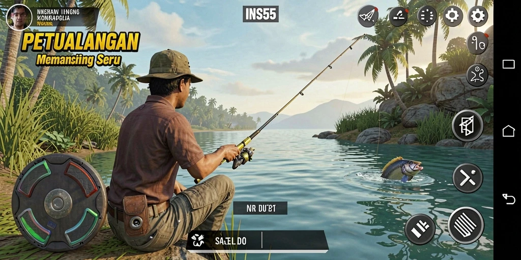 Tampilan gameplay memancing yang mendebarkan dan menakjubkan.