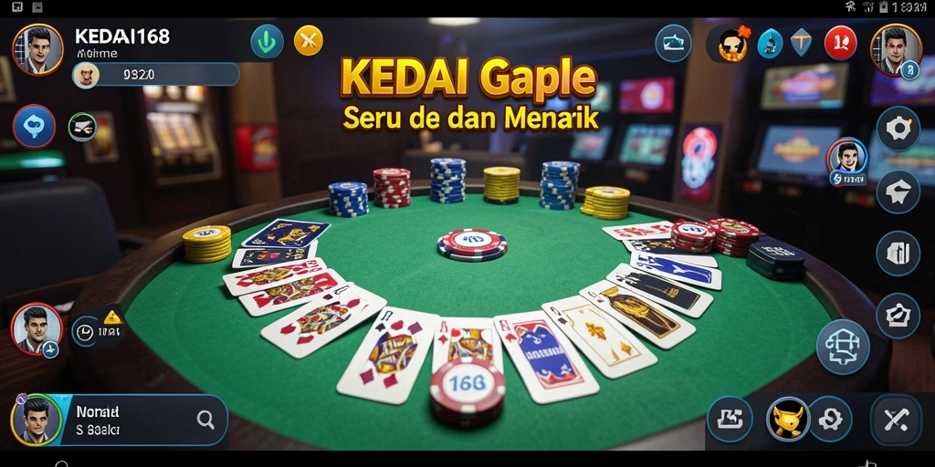 Tampilan gameplay KEDAI168 yang seru dalam permainan Gaple.
