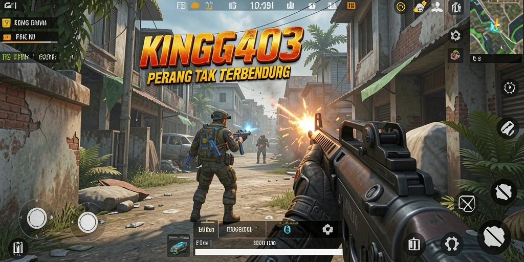 Tangkapan layar KING403 menampilkan aksi tembak menembak yang mendebarkan.