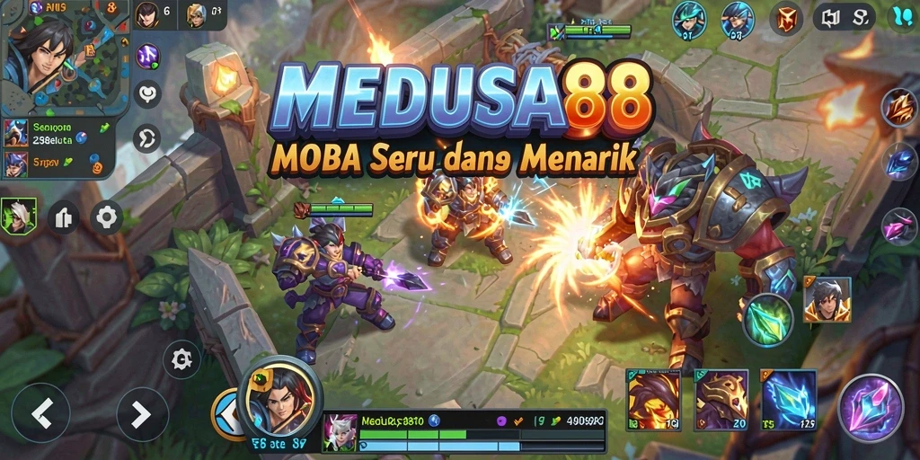 Screenshot gameplay <strong>MEDUSA88</strong> yang menunjukkan aksi pertempuran seru.