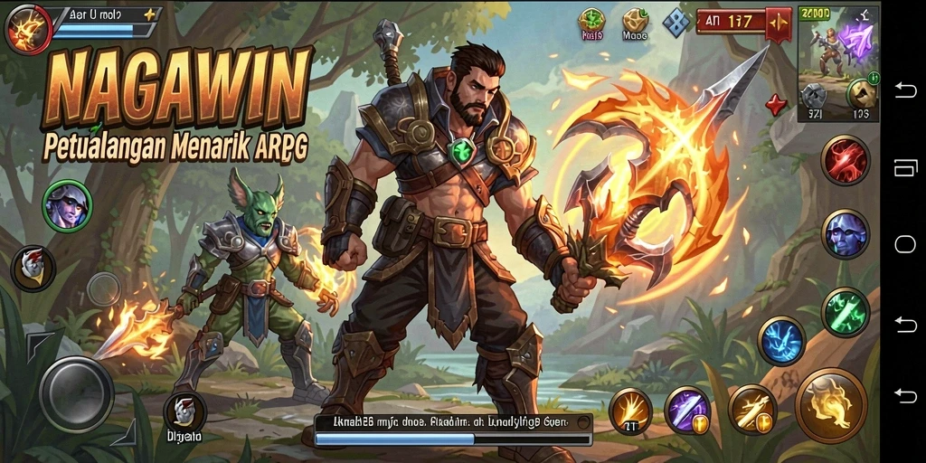 Tangkapan layar NAGAWIN menampilkan aksi seru dalam pertarungan ARPG.