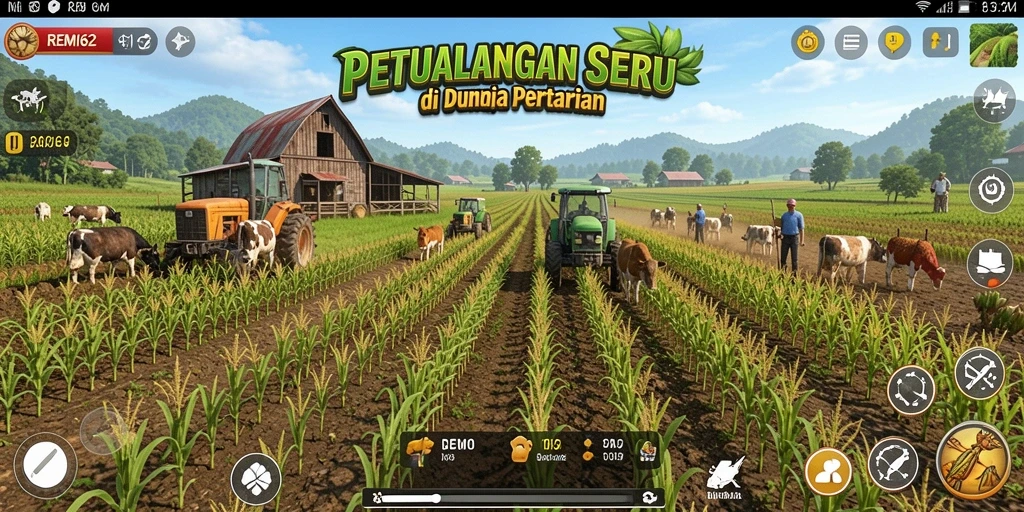 Gameplay seru di dunia pertanian penuh warna dan interaksi.