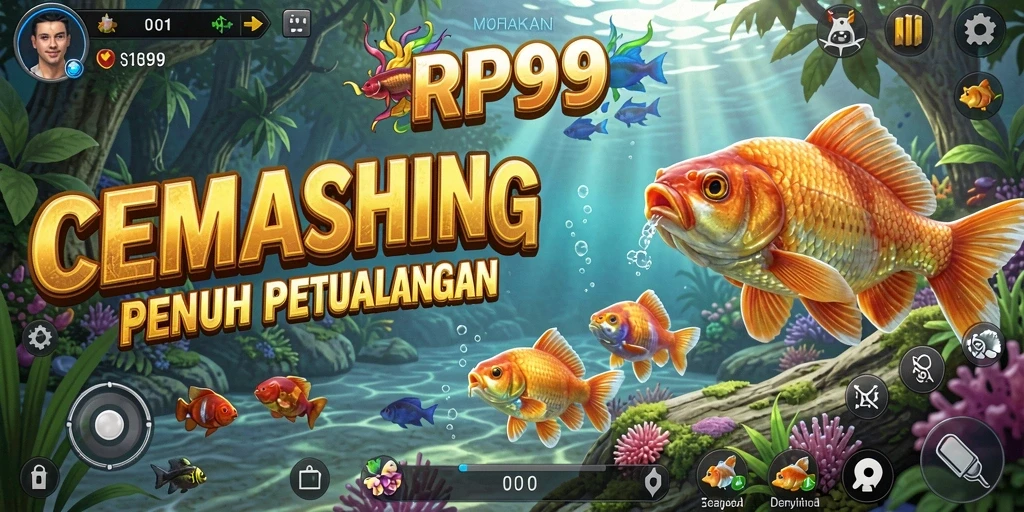 Screenshot gameplay RP99 yang menampilkan pengalaman memancing yang mengesankan.