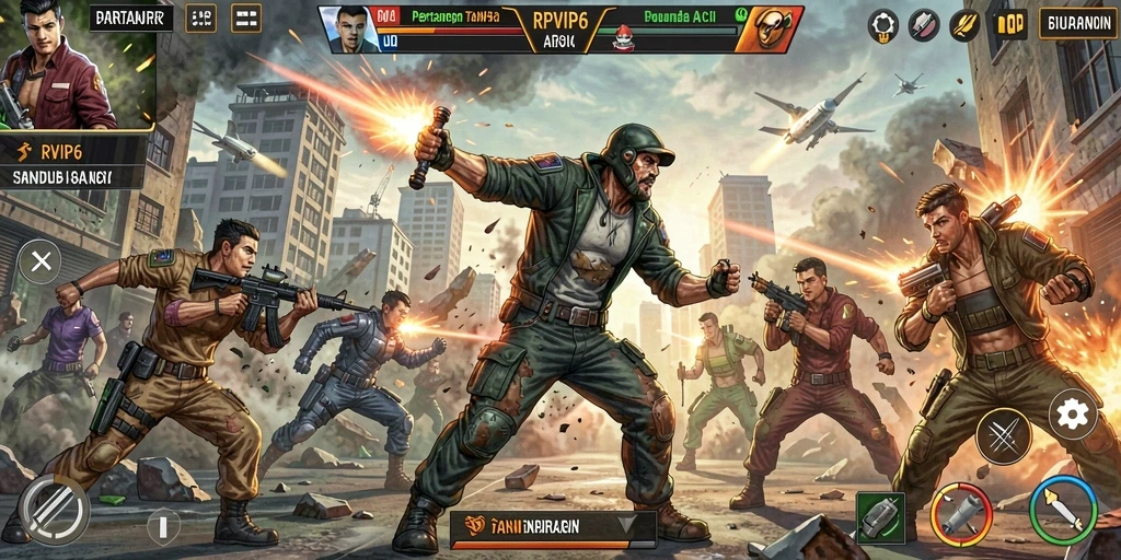 Screenshot utama RPVIP6 menampilkan aksi gameplay mendebarkan.