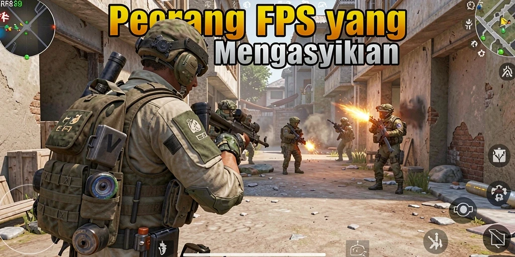 Screenshot mendebarkan dari gameplay intens RR89 di medan perang.