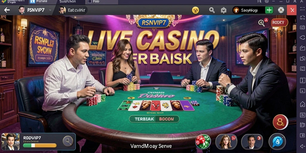 Tampilan gameplay seru dari RSNVIP7 dengan dealer langsung dan interaksi nyata.