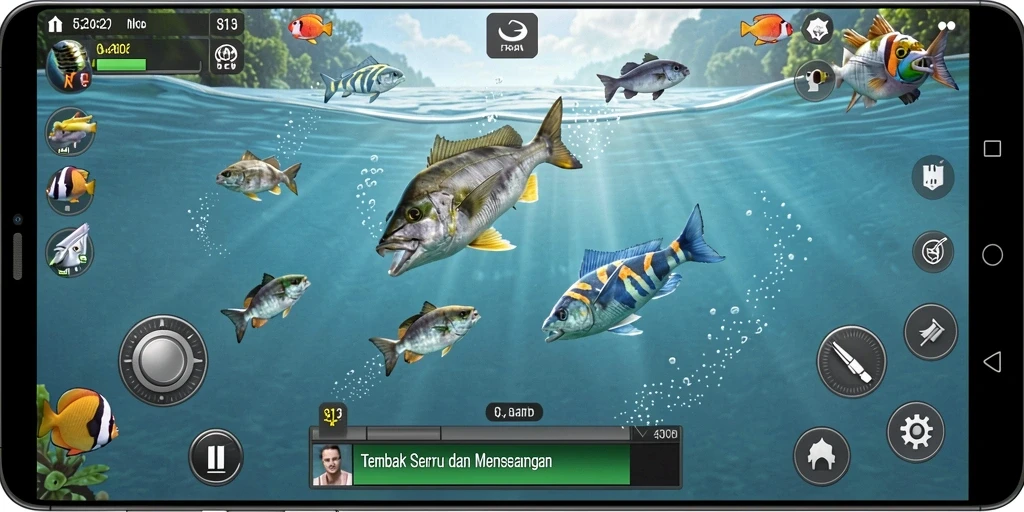 Gameplay S13 yang penuh aksi Tembak Ikan di lautan.