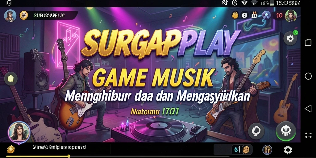 Tampilan gameplay seru dari SURGAPLAY dengan interaksi musik.