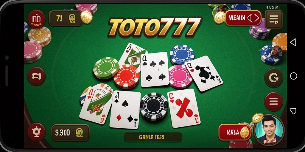 Screenshot utama TOTO777 yang menampilkan gameplay Gaple yang seru.