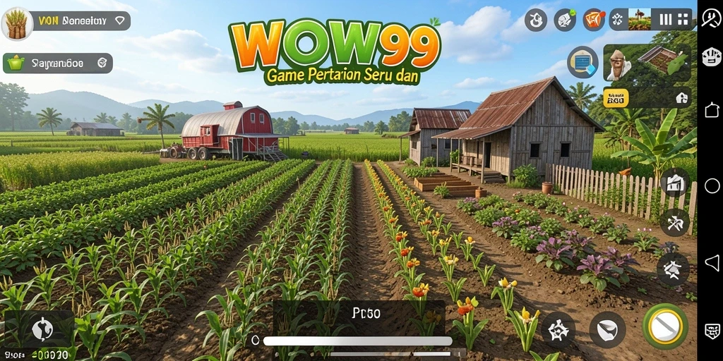 Screenshot utama WOW99 menampilkan gameplay Farming yang seru dan kreatif.